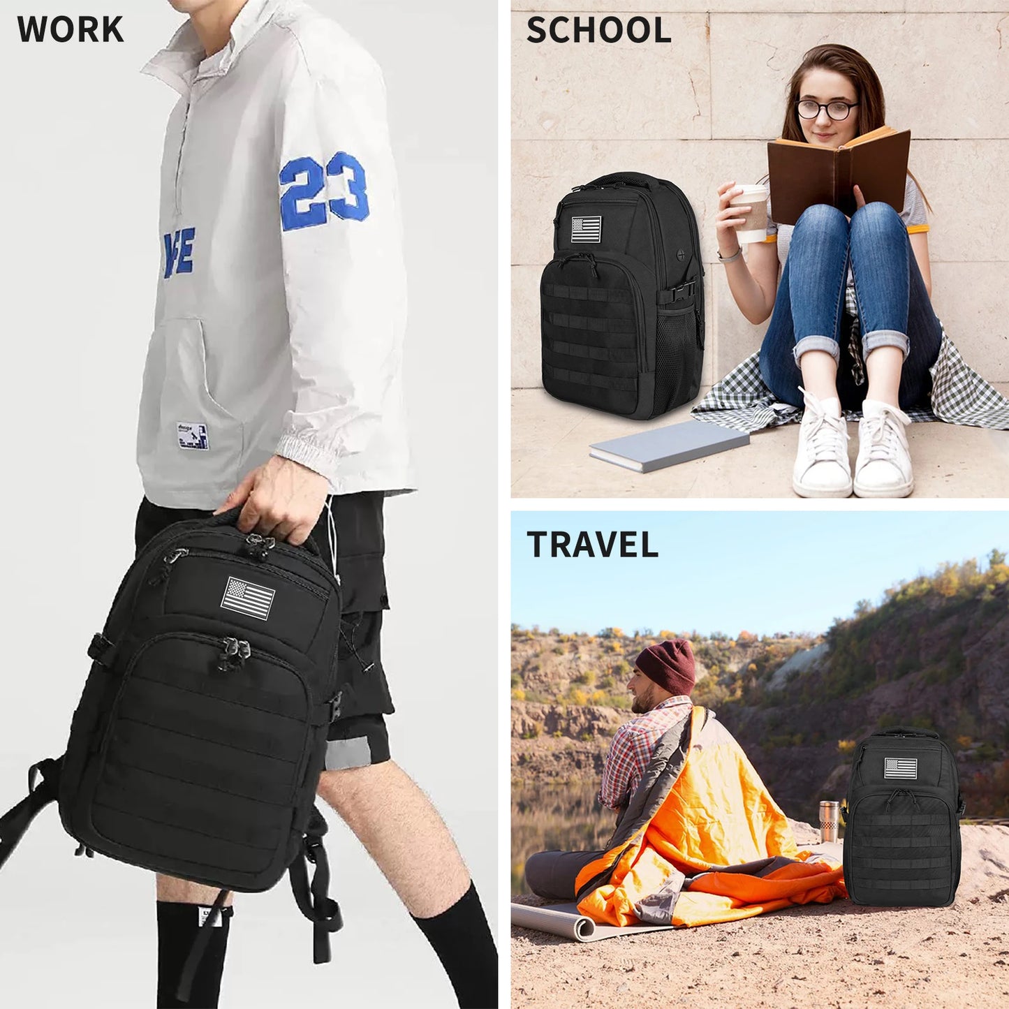 Waterproof Fitness Bag Sport Men Women Bag Outdoor Fitness Portable Bags 30L Tactical Backpack Men's Travel Large Capacity Rucks