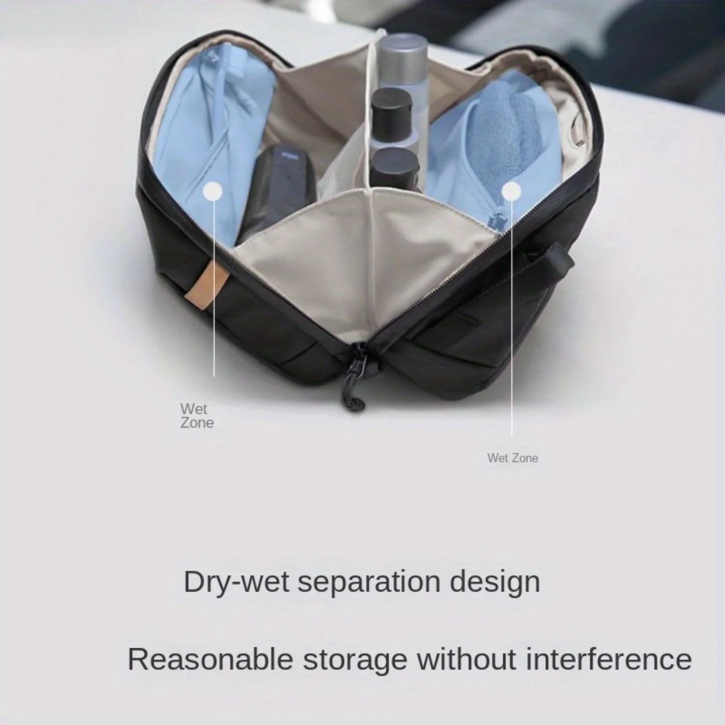 Waterproof Travel Toiletry Bag - Spacious & Portable, Odorless Pu For Business Trips