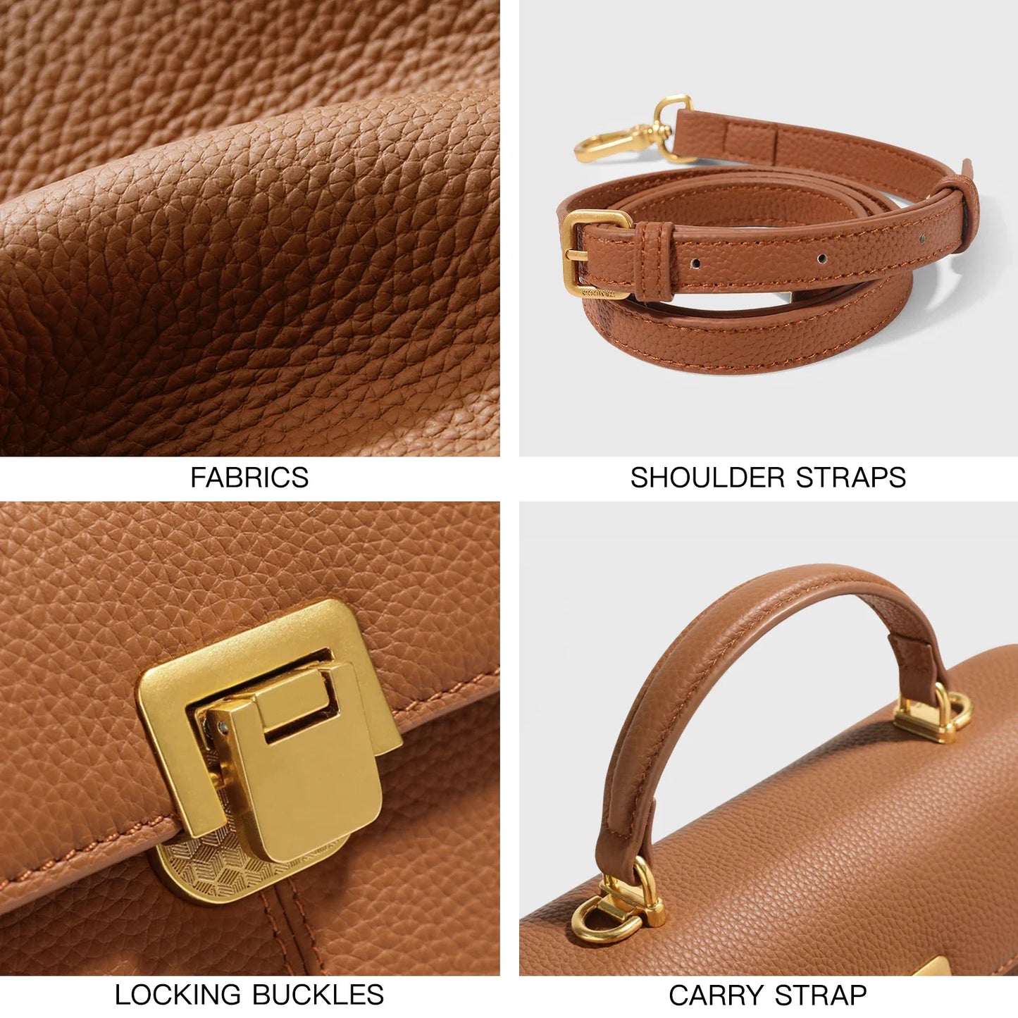 ITAMOOD Handbag for Women Large Capacity Cowhide Tote Crossbody Adjustable Shoulder Strap Bag Satchel Purse Fashion Versatile