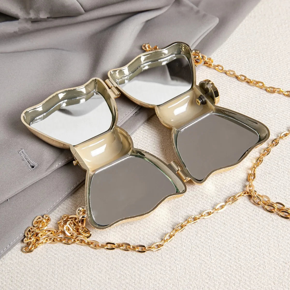 Golden Evening Bag Purses and Handbags Luxury Designer shoulder bags funny shape Party Wedding Round Acrylic Shiny Clutch purse