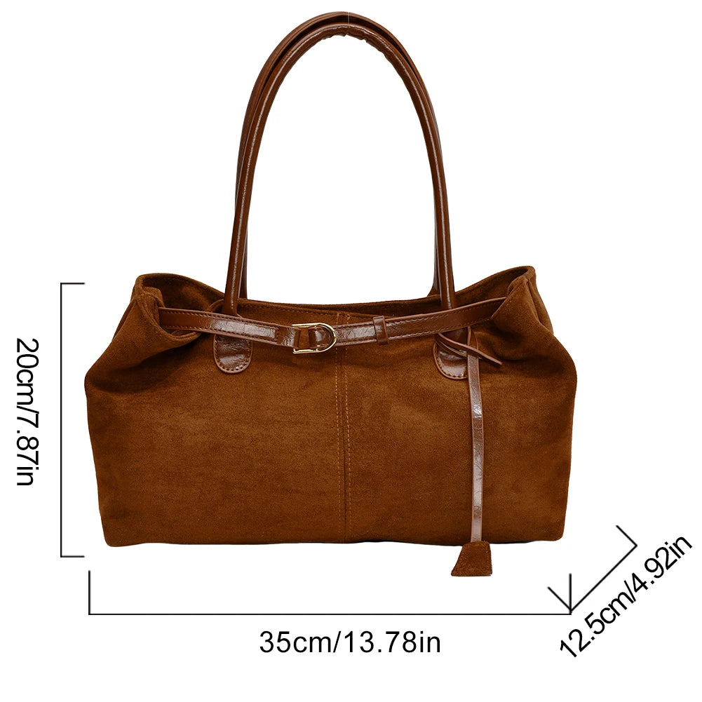Women PU Fashion Shoulder Bag Solid Color Stylish Shoulder Purse Hasp Closure Simple Commuting Bag Trendy Work Bag
