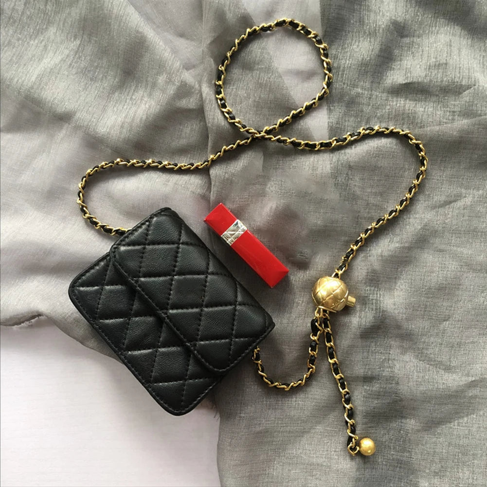 Women Mini Belt Bag Versatile Quilted Crossbody Purse Trendy Satchel Sling Purse Leather Hobo Bag Girl Stylish Purse