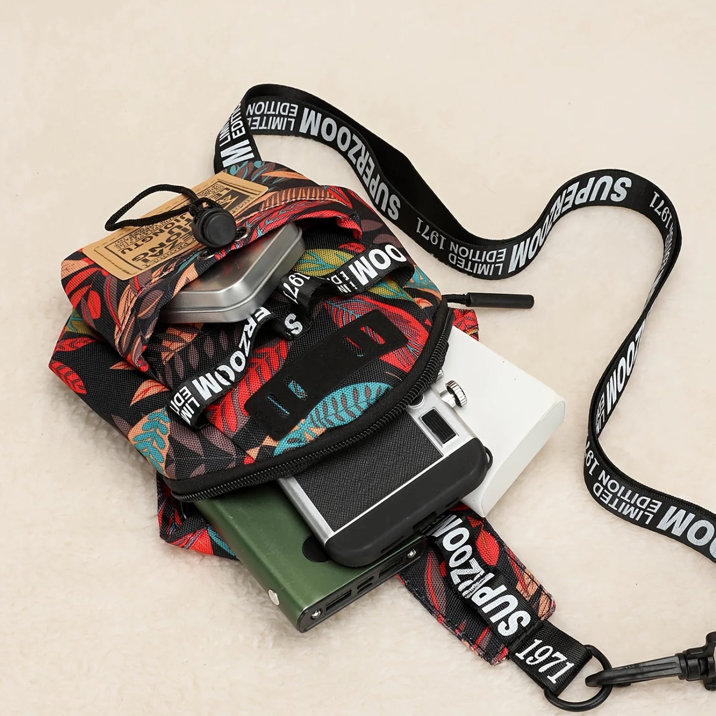 Men's Letter Sling Bag, Anti-Theft Fanny Pack, Lightweight Travel Bag, Adjustable Strap Trendy Polyester Bag - Christmas Thanksg