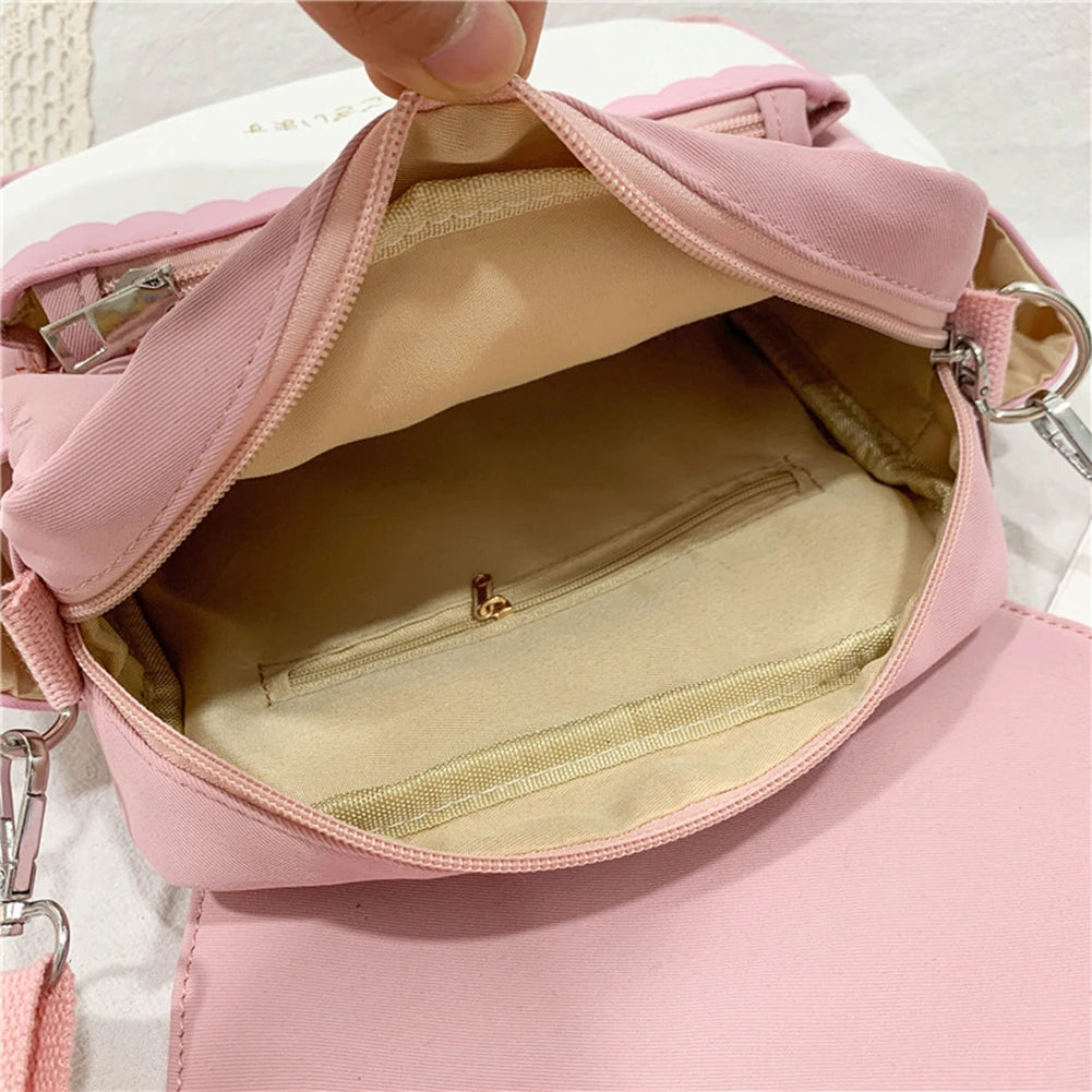 Women Kawaii Shoulder Bag Japanese Style Cute Rabbit Crossbody Bag Adjustable Strap Anime Satchel Bag Student Schoolbag