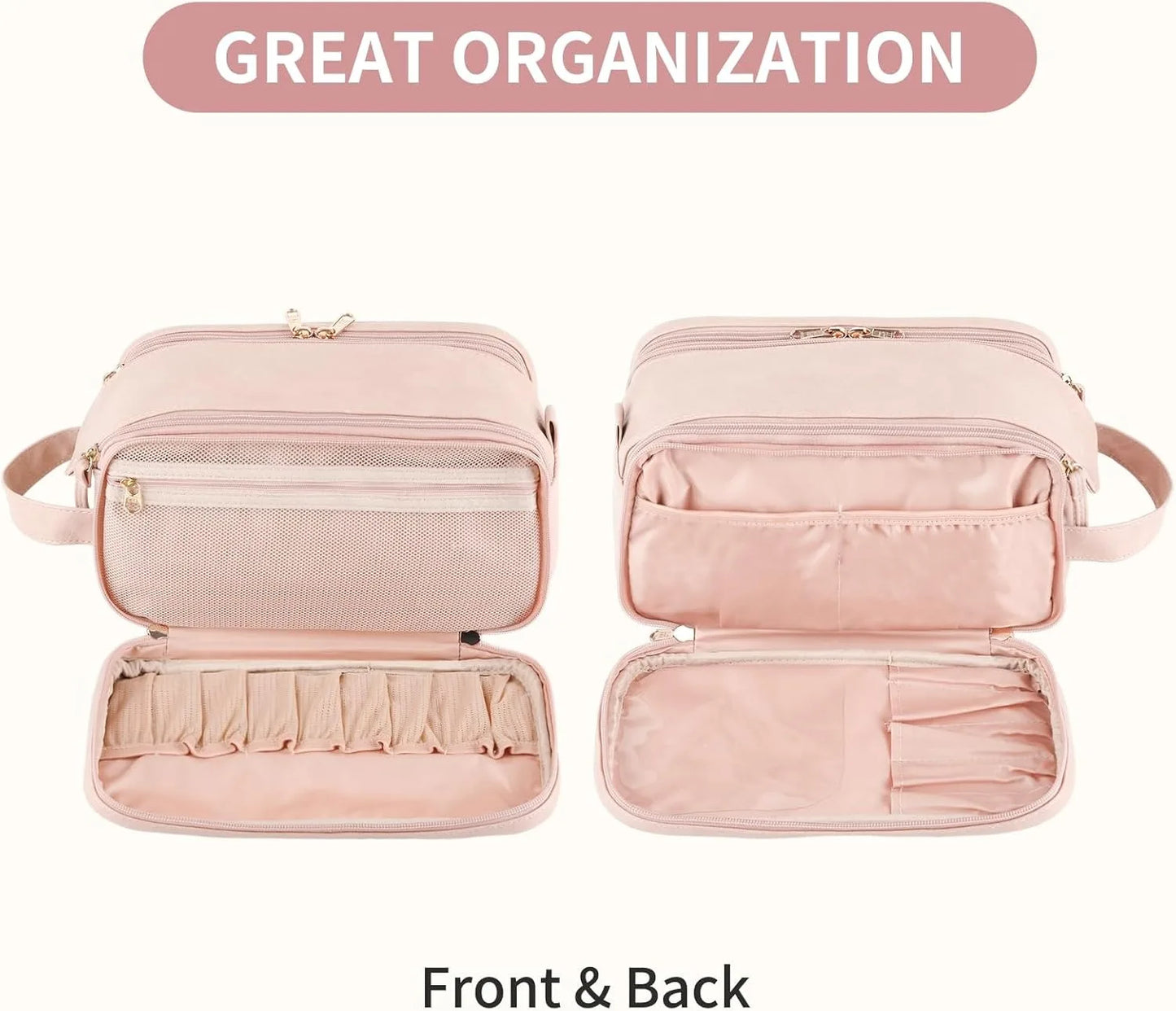 Travel Makeup Bag Big Toiletry Bag Waterproof with Large Capacity Organizer Cosmetic Bag for Women Girls
