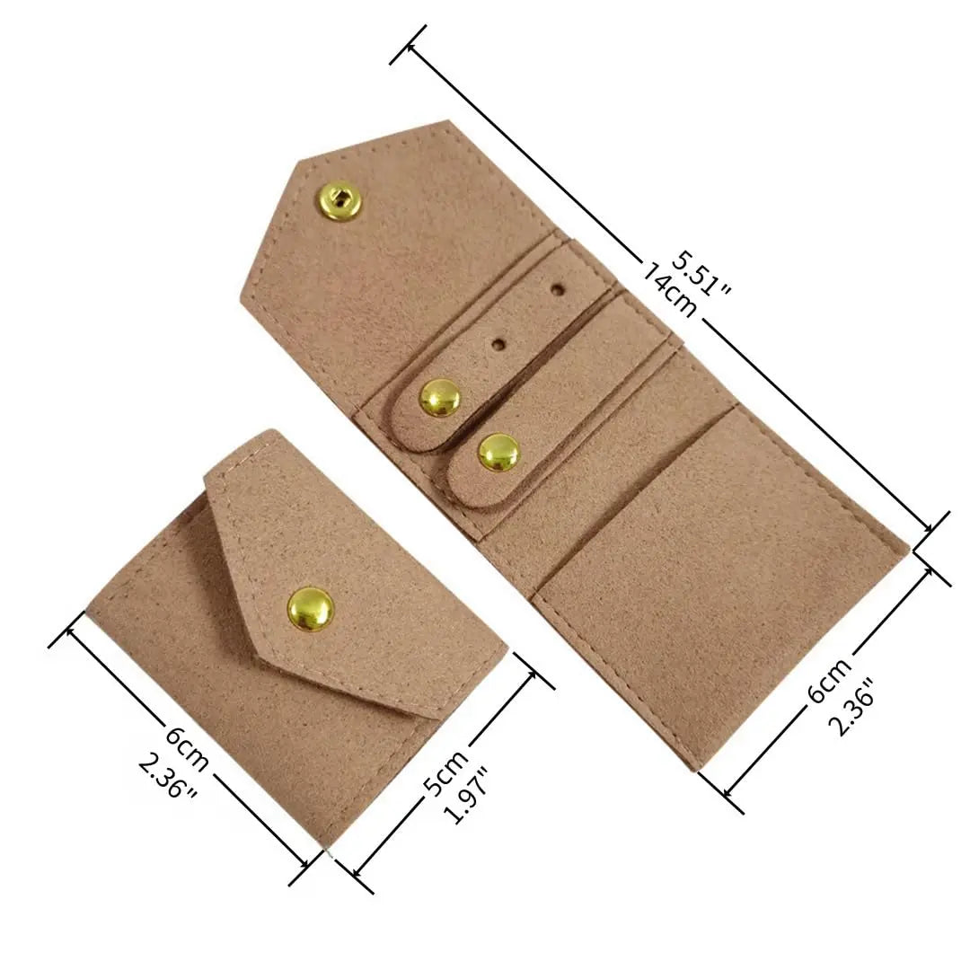 Ultra Fine Fiber Multiple Solid Color Portable Multifunctional Mini Storage Bag Foldable Practical Jewelry Roll