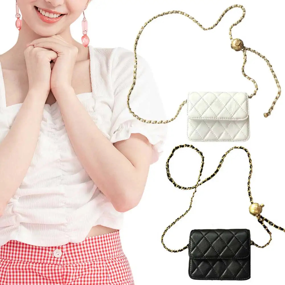Women Mini Belt Bag Versatile Quilted Crossbody Purse Trendy Satchel Sling Purse Leather Hobo Bag Girl Stylish Purse