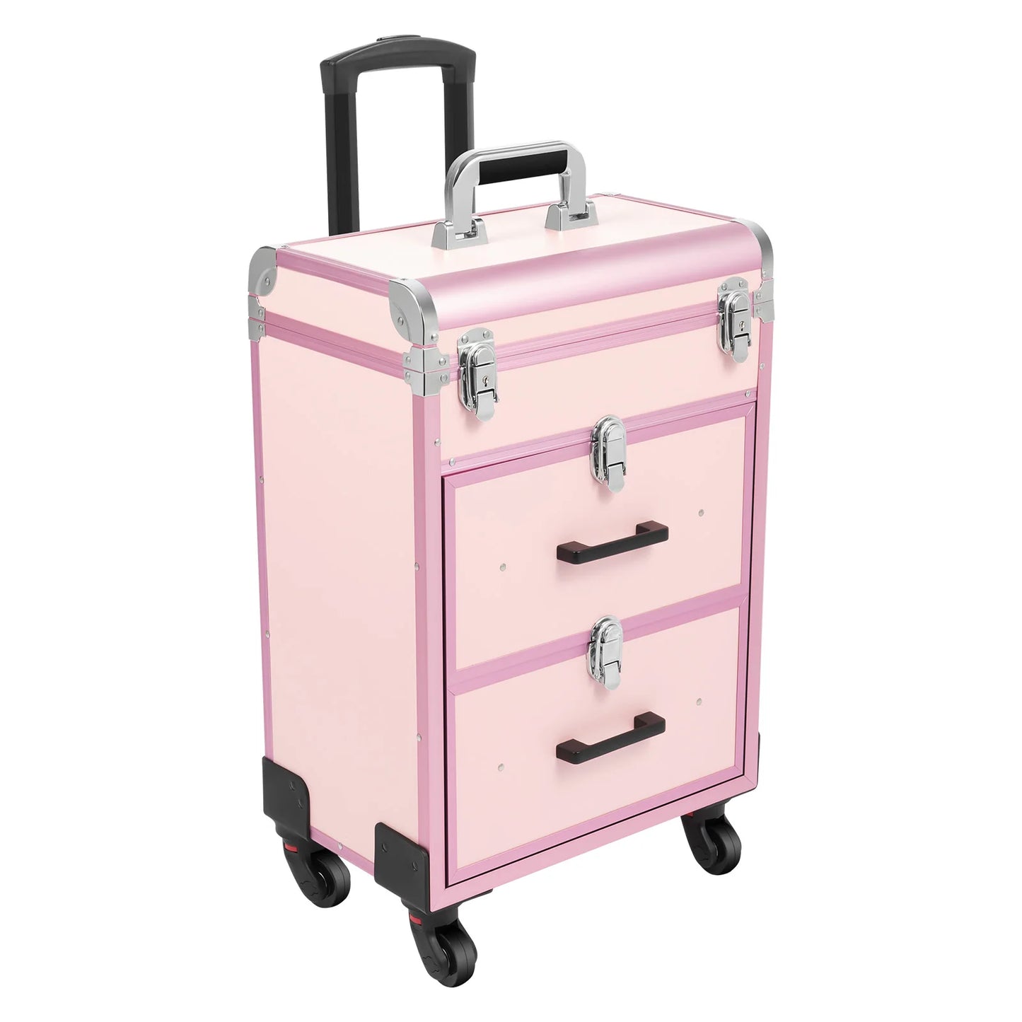 Makeup Rolling Train Case with Universal Wheels Pull Rod Manicure Tattoo Cosmetic Box Storage Bag