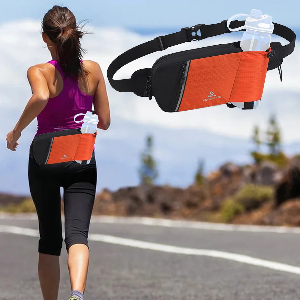 Water Bottle Holder Running Waist Bag Adjustable Hydration Hip Packs Hiking Belt Bum Bags for Running Walking Traveling