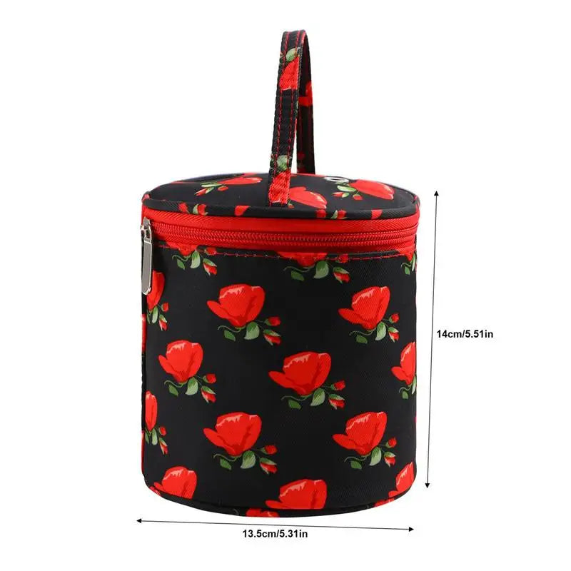 Knitting Project Bag Oxford Fabric Yarn Tote Bag With Zipper Yarn Storage Organizer Portable Yarn Barrel Bag For Yarn Balls