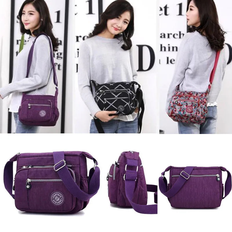 Large Capacity Nylon Crossbody Shoulder Bag for Home Use Middle-Aged And Elderly Women Casual Multi-Socket Slanting Bag