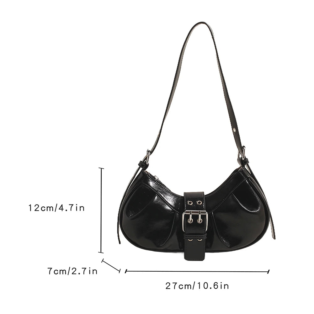 PU Leather Shoulder Bag with Adjustable Strap for Women Crossbody Bag Pleated Clutch Purse Underarm Purse for Travel Commuting