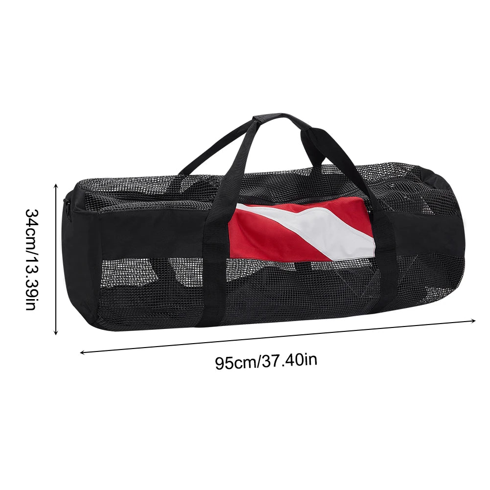 Portable Scuba Diving Mesh Tote Extra Large Swimming Beach Storage Bag with Adjustable Shoulder Strap Snorkeling Gear Organizer