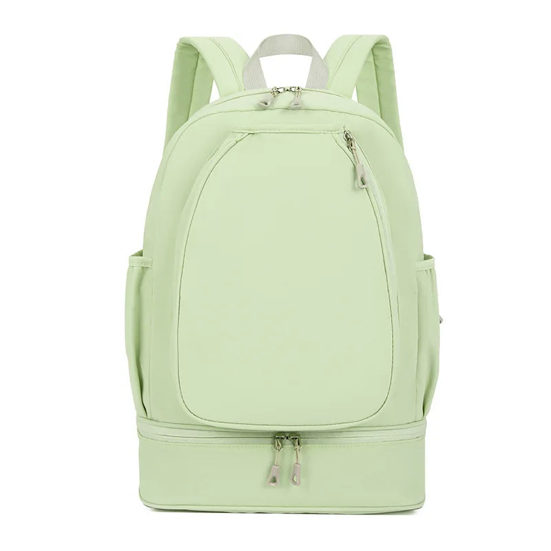 Outdoor Fitness Gym Backpack Badminton Tennis Rackets Training Bag Dry Wet Shoes Pocket Yoga Bag Large Student Storage Schoolbag