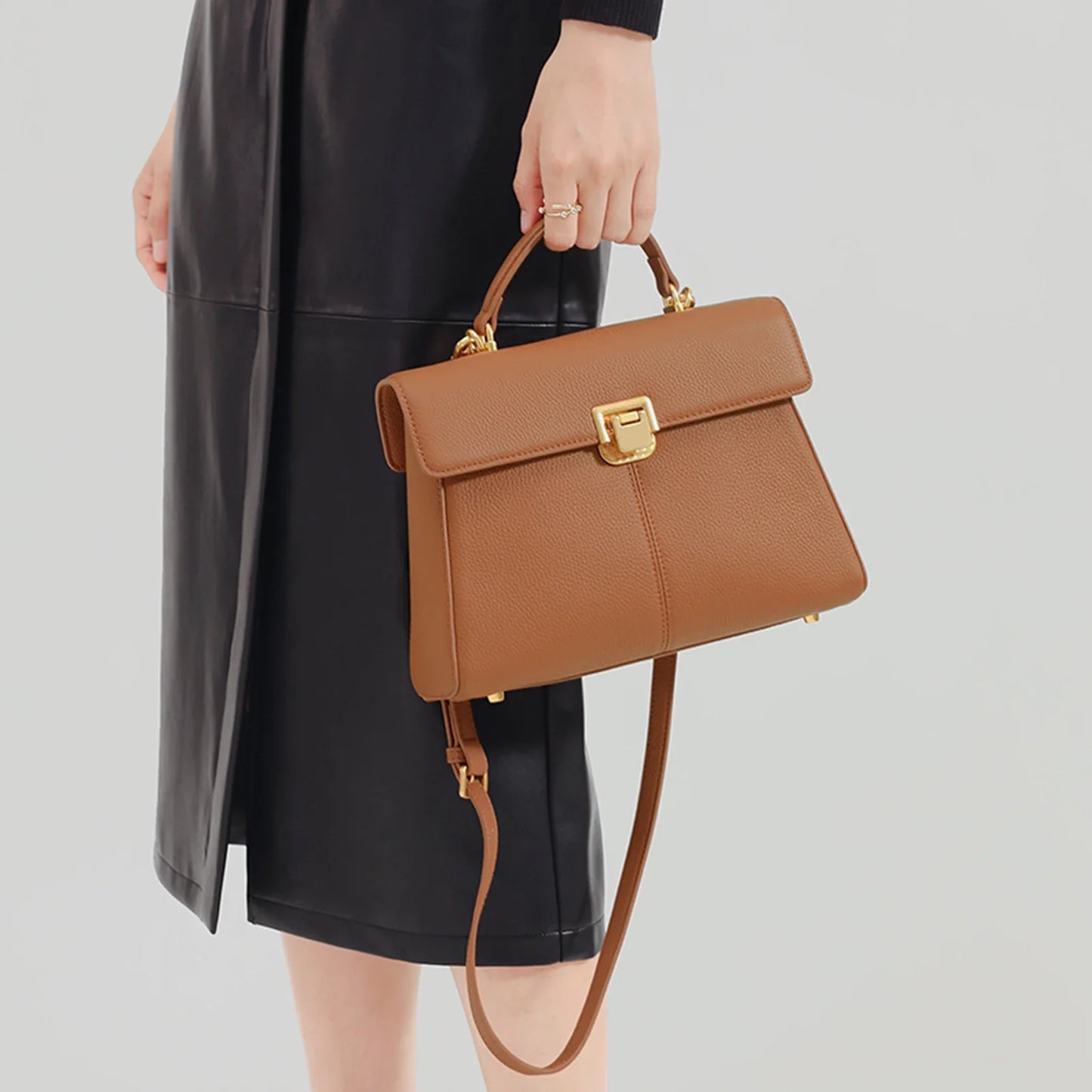 ITAMOOD Handbag for Women Large Capacity Cowhide Tote Crossbody Adjustable Shoulder Strap Bag Satchel Purse Fashion Versatile