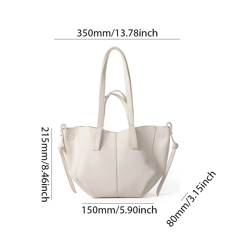 Ladies Large Capacity Underarm Bag Solid Casual Grocery Bag Women PU Leather Chic Shoulder Bag with Purse Commuting Tote Handbag