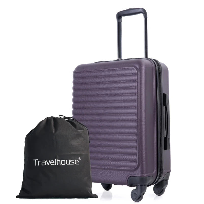 Travelhouse 20" Carry on Luggage Lightweight Hardside Suitcase with Spinner Wheels