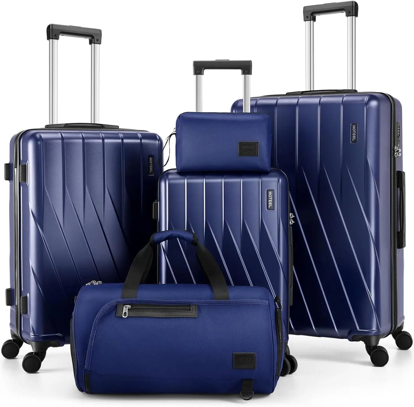 5 Piece PC Hardshell Luggage Set Travel Suitcase With Spinner Wheel TSA Lock 20/24/28" Suitcase Fitness Duffel Bag Cosmetic Bag