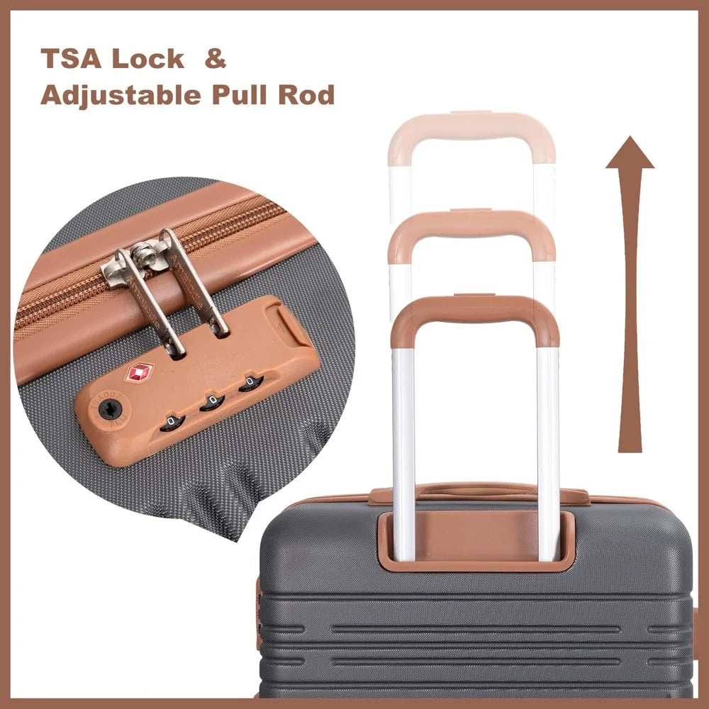 Luggage Sets 3 Piece,Suitcases with Double Spinner Wheels and TSA Lock,Hardcase 3 set Luggage with Travel Duffle Bag,Carry On Lu