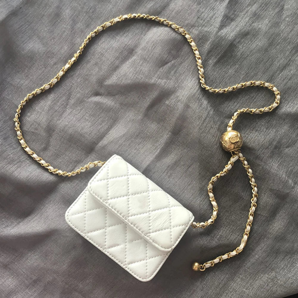 Women Mini Belt Bag Versatile Quilted Crossbody Purse Trendy Satchel Sling Purse Leather Hobo Bag Girl Stylish Purse