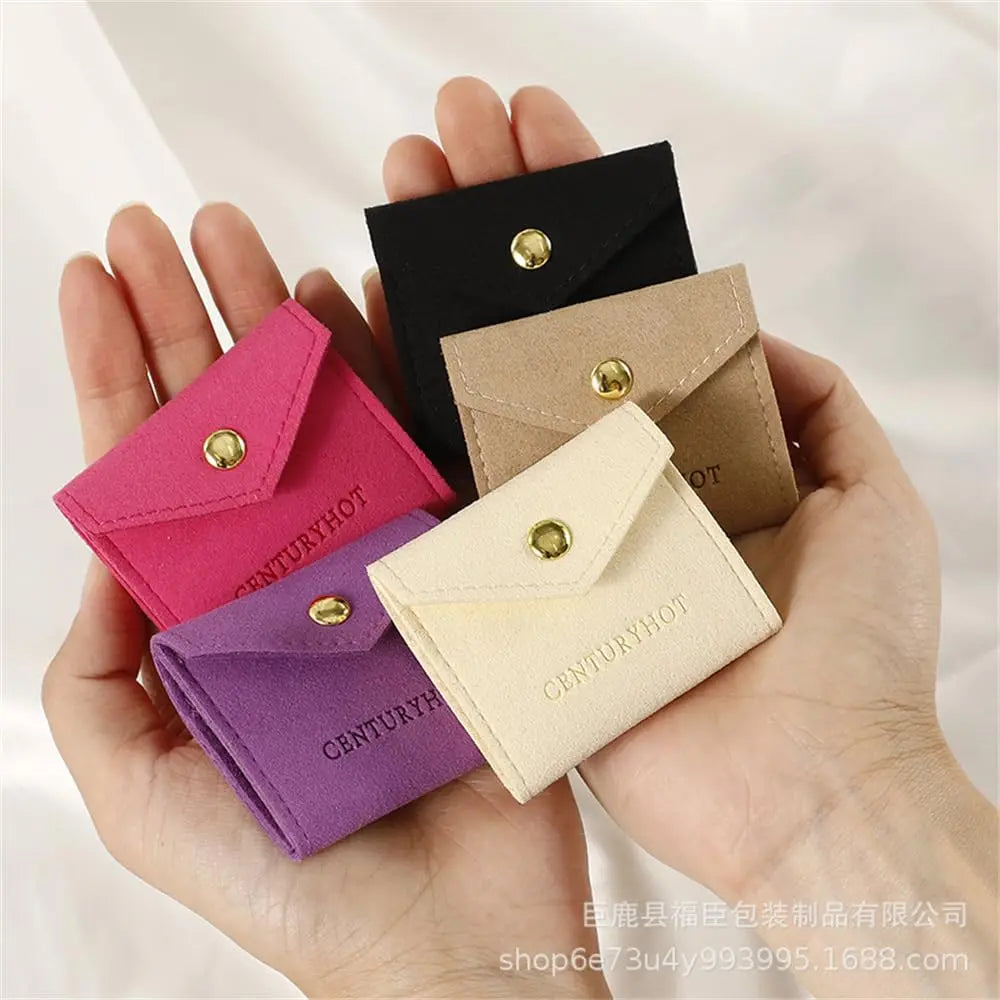 Ultra Fine Fiber Multiple Solid Color Portable Multifunctional Mini Storage Bag Foldable Practical Jewelry Roll