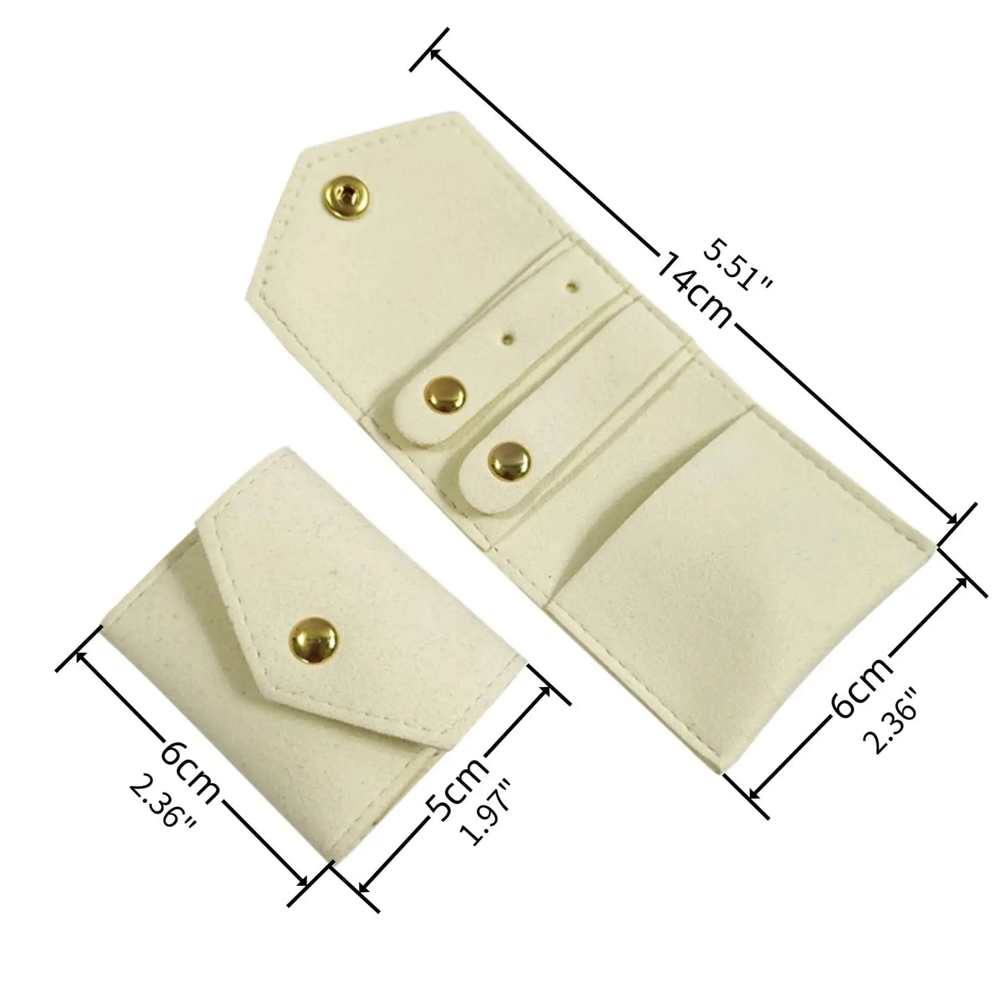 Ultra Fine Fiber Multiple Solid Color Portable Multifunctional Mini Storage Bag Foldable Practical Jewelry Roll
