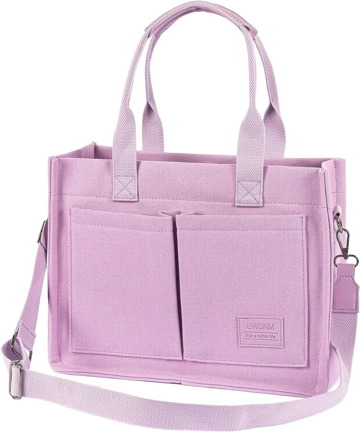 Canvas Tote Bag for Women, Large Laptop Travel Tote Handbag Totes with Crossbody Shoulder Teachers Reusable Grocery Bags