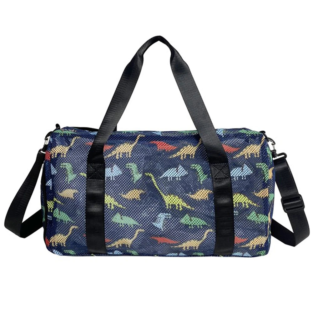 Mesh Travel Duffle Bag Gym Sports Bag with Shoe Compartment Luggage Bag Dry Wet Separation Large Capacity for Outdoor Travel