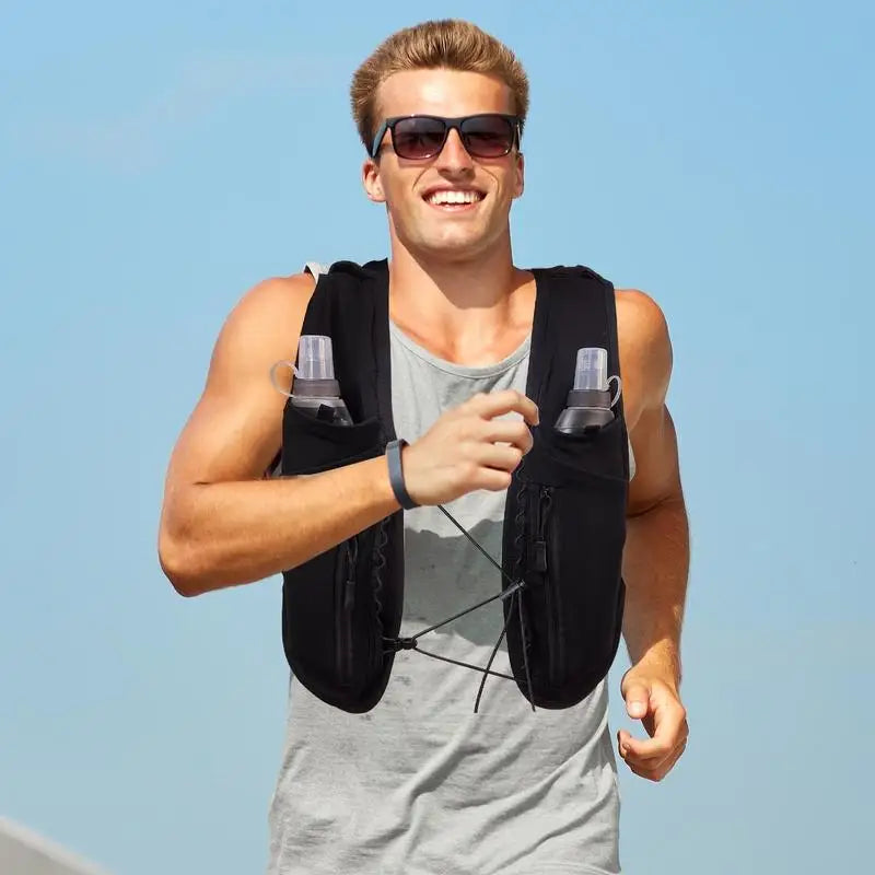 Water Vest Backpack Hydration Pack Vest for Running Race Workouts Travel Chest Bag Breathable Water Daypack for Cycling Night