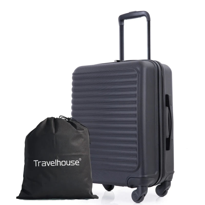 Travelhouse 20" Carry on Luggage Lightweight Hardside Suitcase with Spinner Wheels