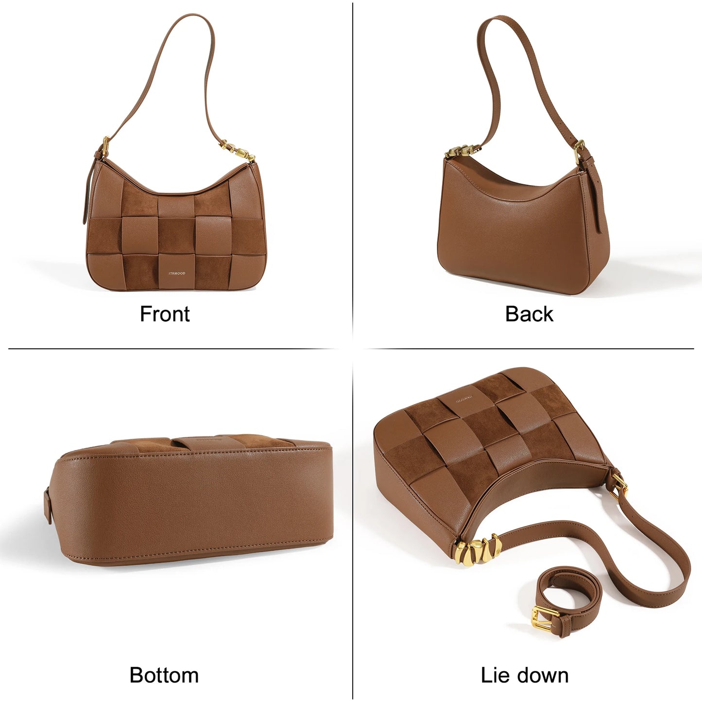 ITAMOOD Shoulder Bag for Women Elegant and Trendy Genuine Leather Handbag Large Capacity Lady Purse Vintage Valentine's Day Gift