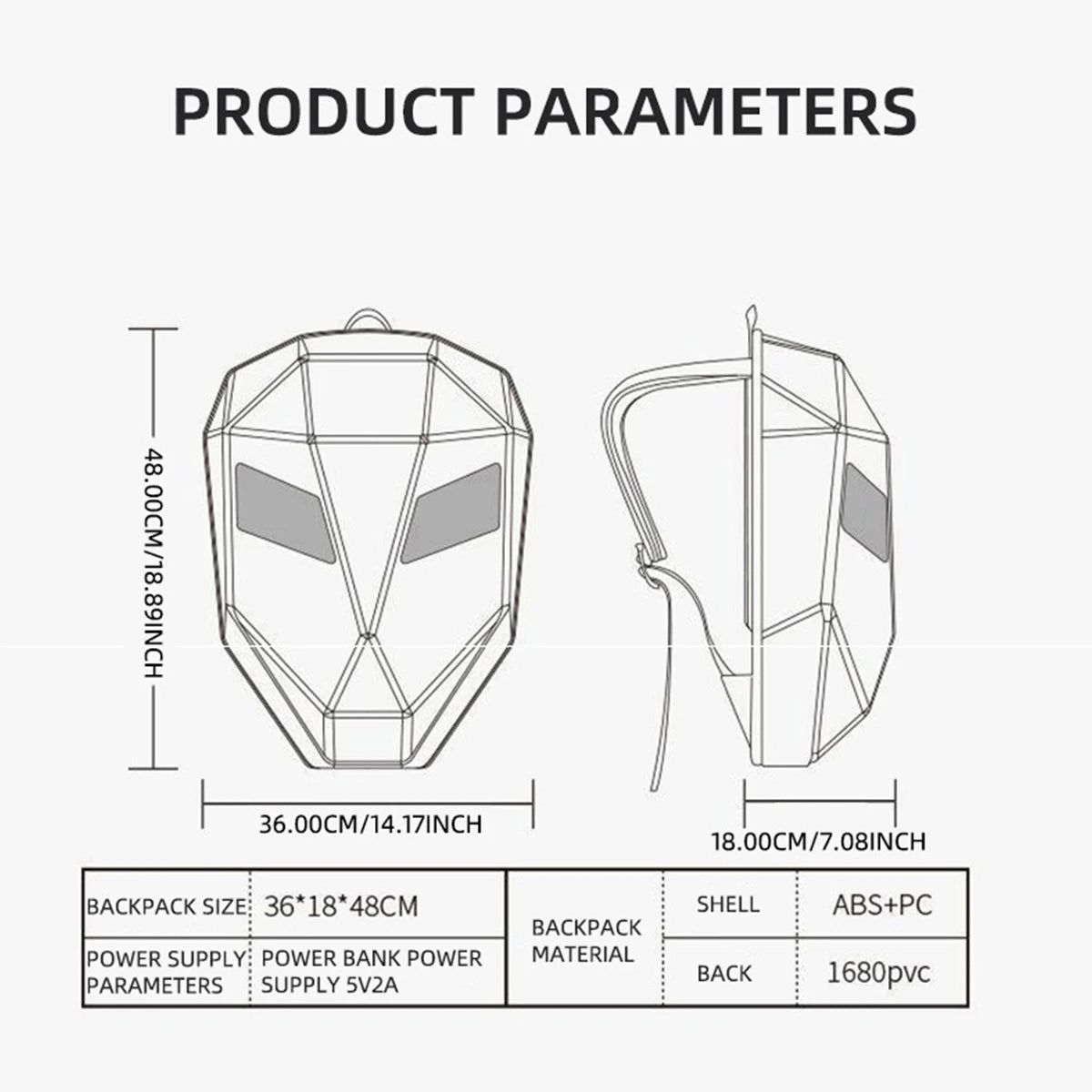Motorcycle LED Screen Display Cycling Bag Outdoor Riding Helmet Hard Shell Backpack Large Capacity Dynamic Eye Backpack APP DIY