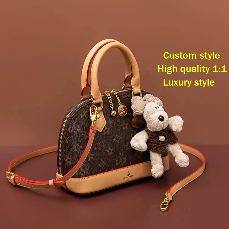 Custom 1:1 Fashion Luxury Brand Women Shoulder Bag High Quality Patent Leather Shell bag Armpit Bag Solid Color Women's Handbag