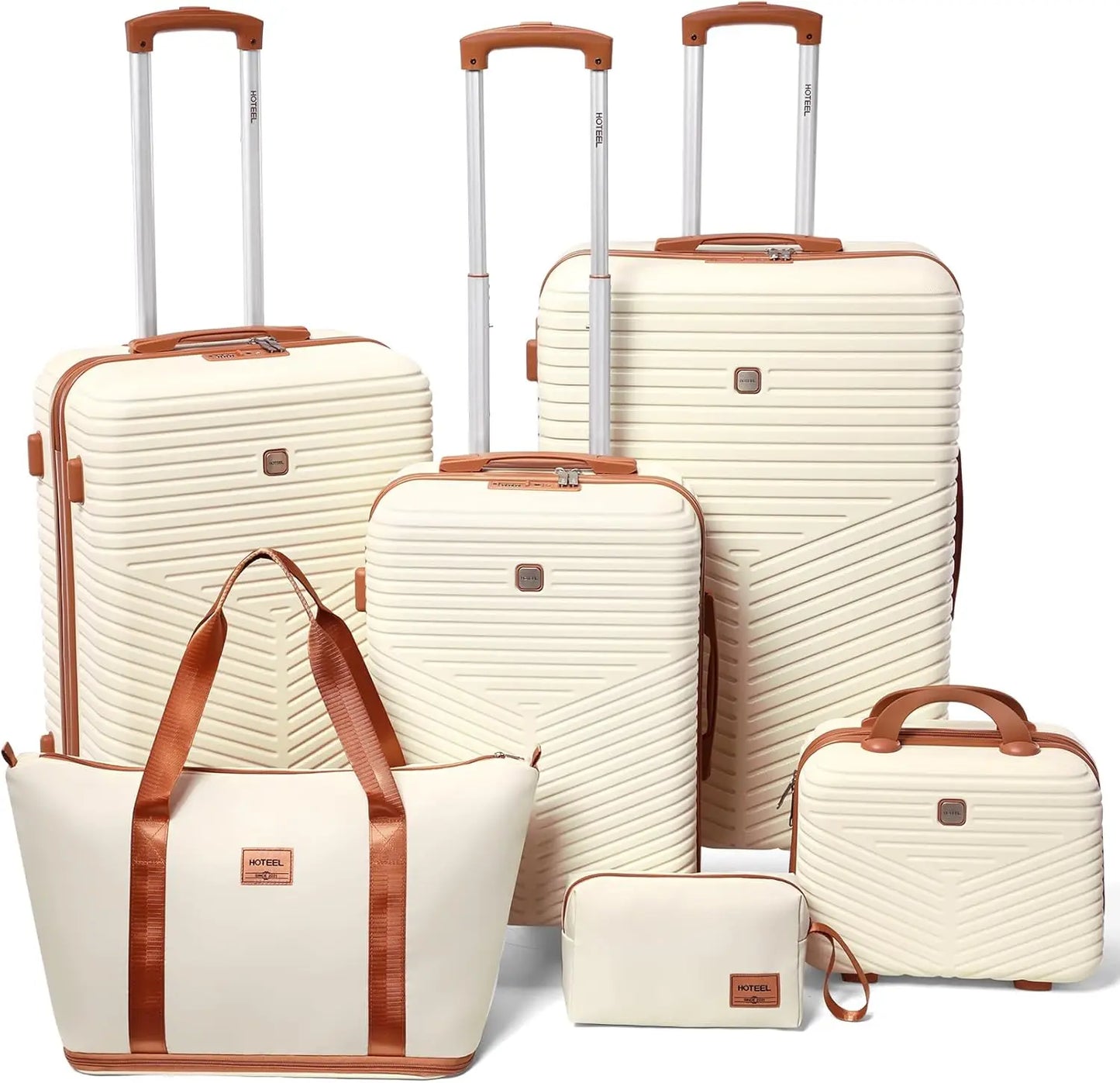 6 Piece Luggage Set Carry On ABS+PC Hard Shell Suitcase Travel Packing Box With Spinner Wheels & TSA Lock For Business Trip 