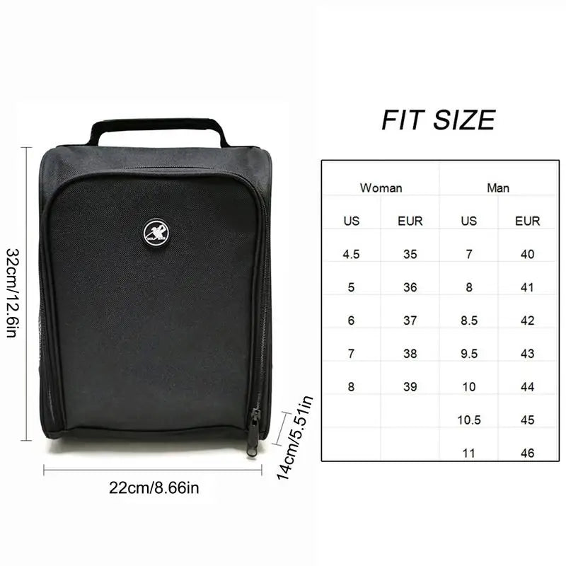 Waterproof Golf Shoes Bag Portable Shoes Carrier Bags Lightweight Zippered Sport Shoe Carrier Travel Shoes Bags Golf Supplies