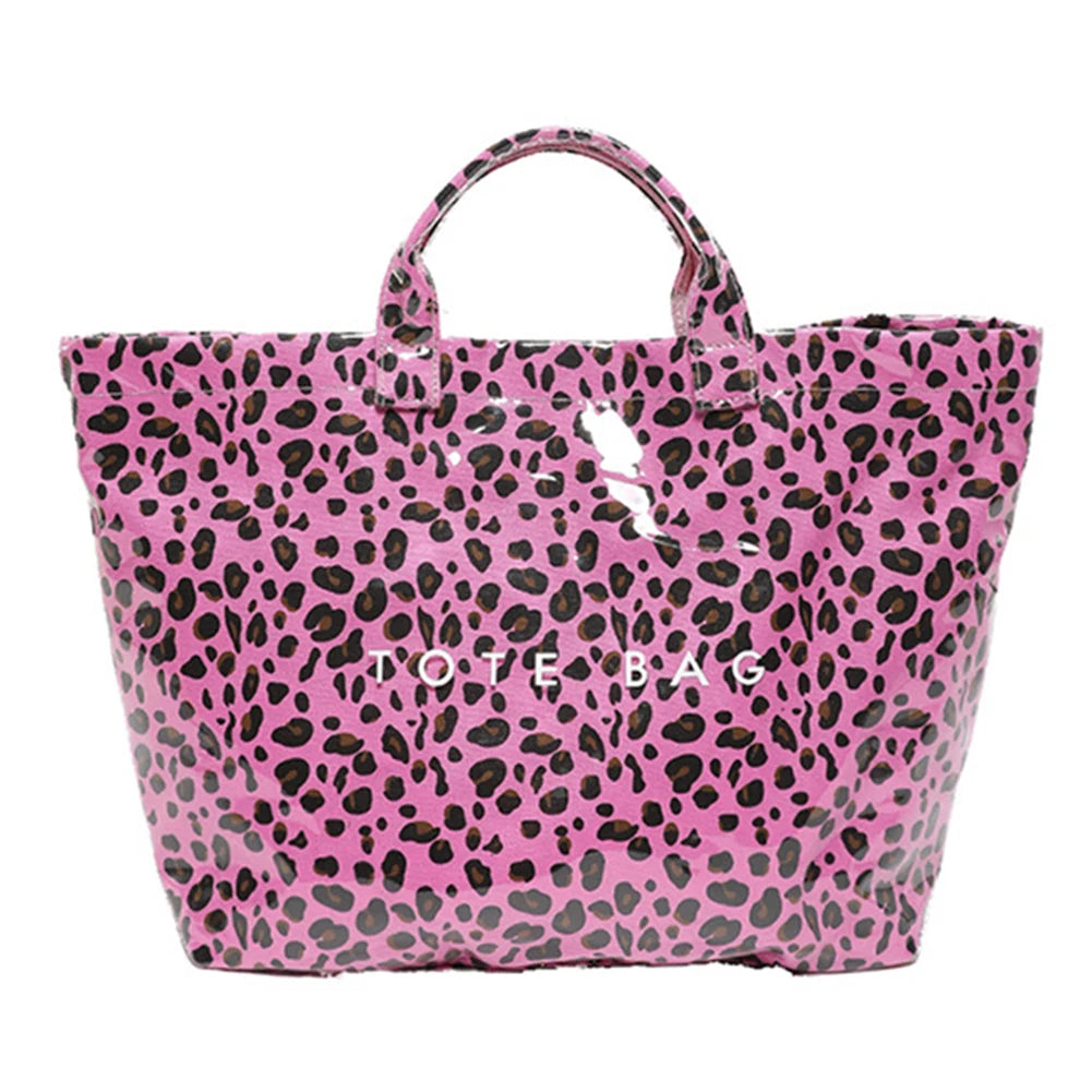 Leopard Print Fashion Tote Bag Large Capacity Trendy Carrying Bag Stylish Commuting Bag Shopping Bag Tote Handbag