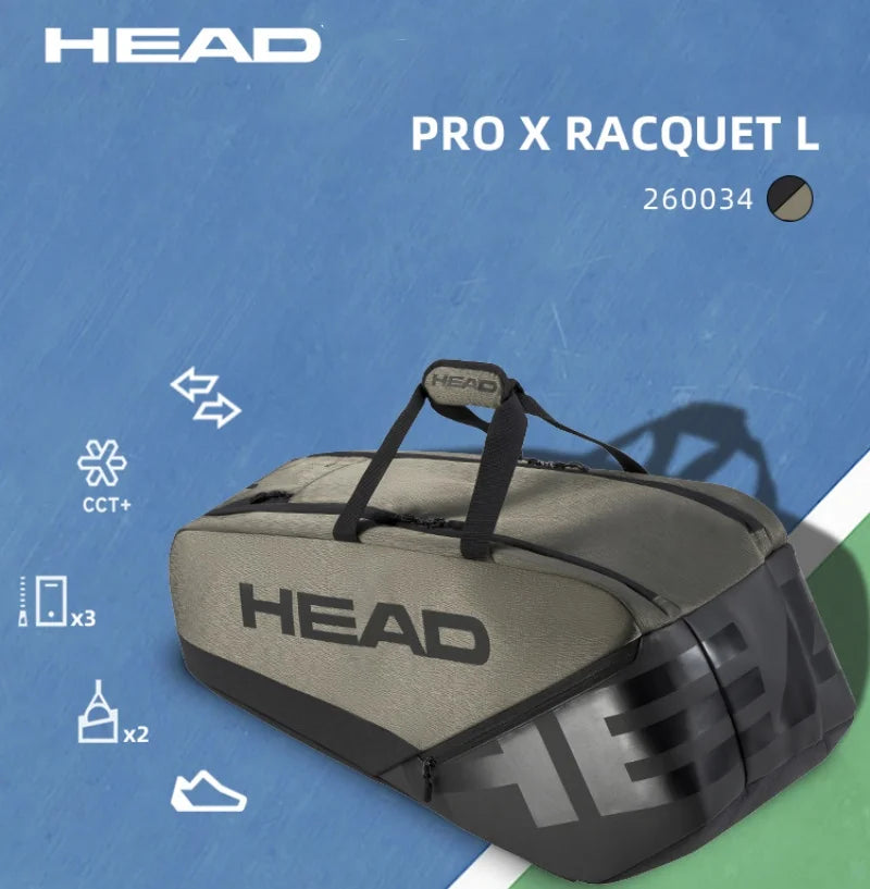 HEAD Tennis Racket Bag 9-12 Pack PROX Series Large Capacity Sports Backpack Can accommodate 9-12 Tennis Rackets Court Bag