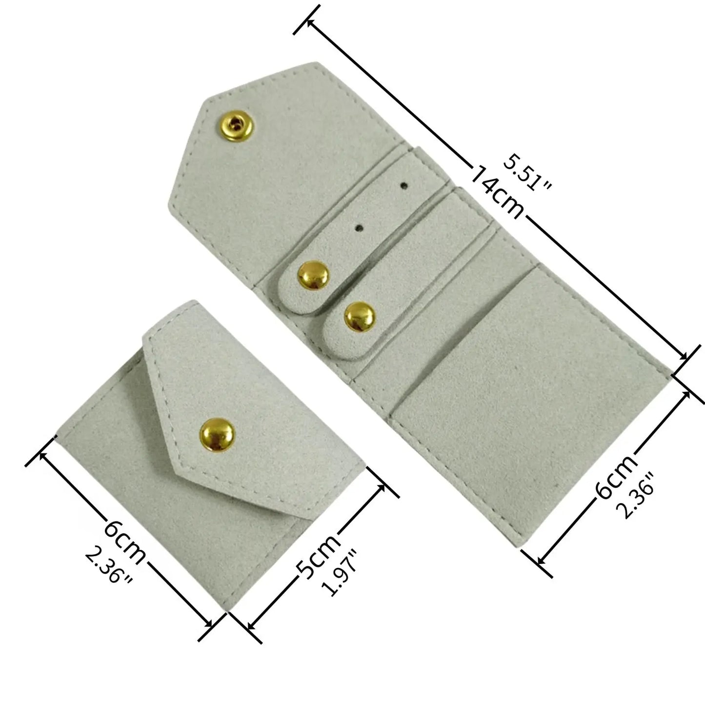 Ultra Fine Fiber Multiple Solid Color Portable Multifunctional Mini Storage Bag Foldable Practical Jewelry Roll