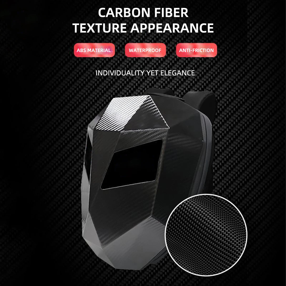 Motorcycle LED Screen Display Cycling Bag Outdoor Riding Helmet Hard Shell Backpack Large Capacity Dynamic Eye Backpack APP DIY