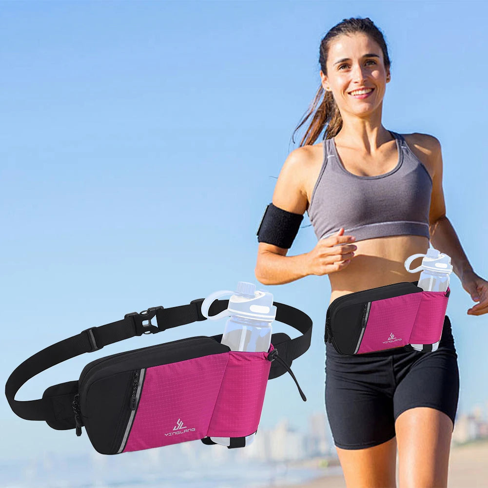 Water Bottle Holder Running Waist Bag Adjustable Hydration Hip Packs Hiking Belt Bum Bags for Running Walking Traveling