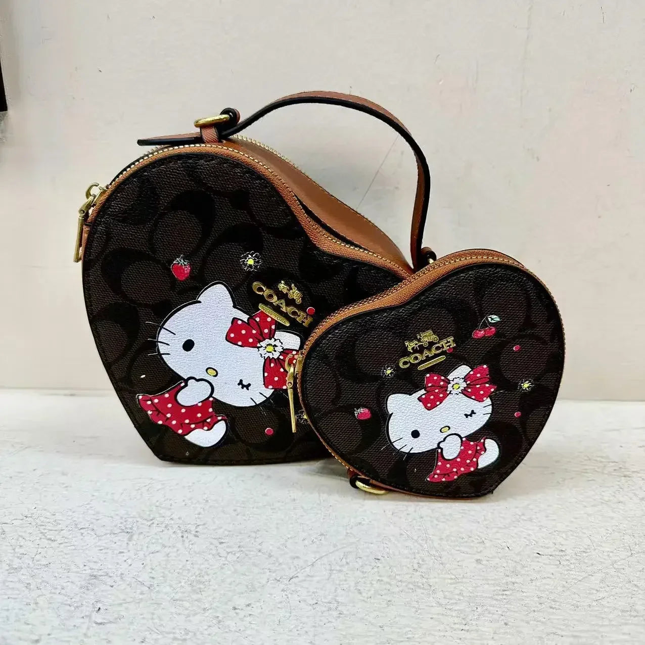 2024 European and American Style Unique Cartoon Mother-Daughter Heart-Shaped Crossbody Bag