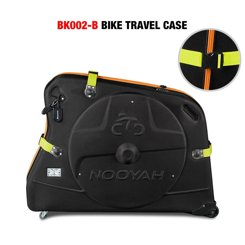 NOOYAH Bike Travel Case EVA Bike Bag for Transport Bicycle EVA Hardshell Bike Accessories Air Transport Bike Round Trip Suitcase