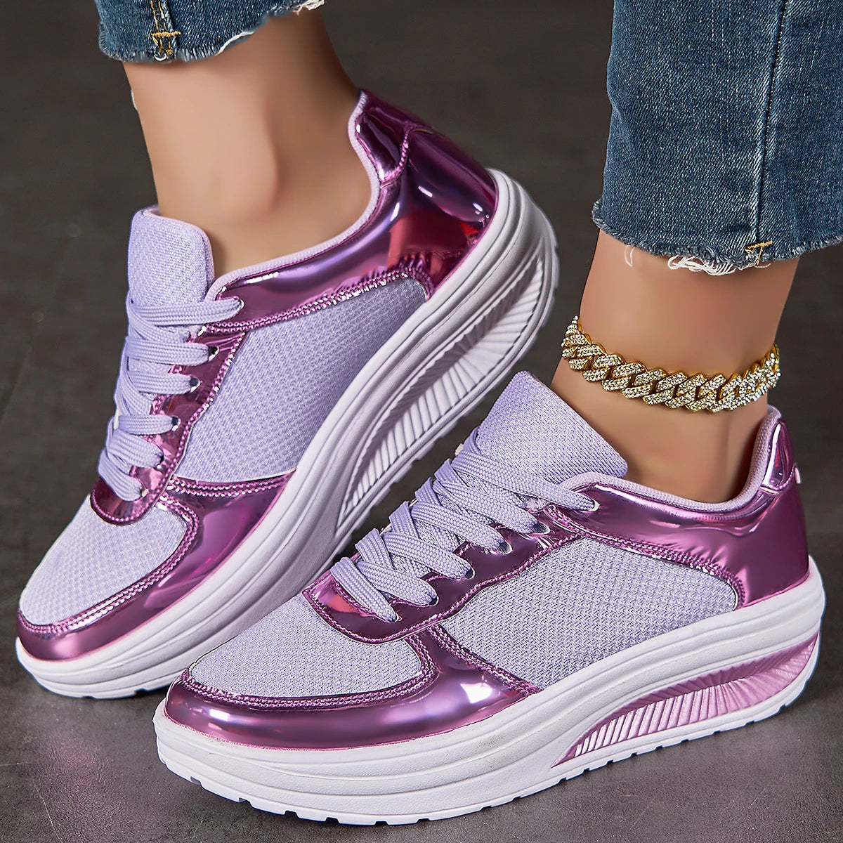 Sneakers For Women Fashion Glitter Girls Women's Casual Shoes Party Unisex Tennis Shoes For Women, Lightweight Walking Shoes For