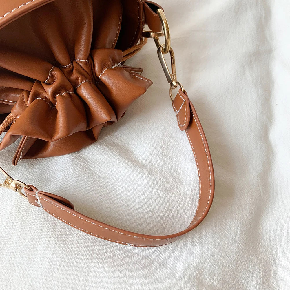 Vintage Cylinder Shoulder Bag Women Mini Crossbody Bags Female Leather Handbags