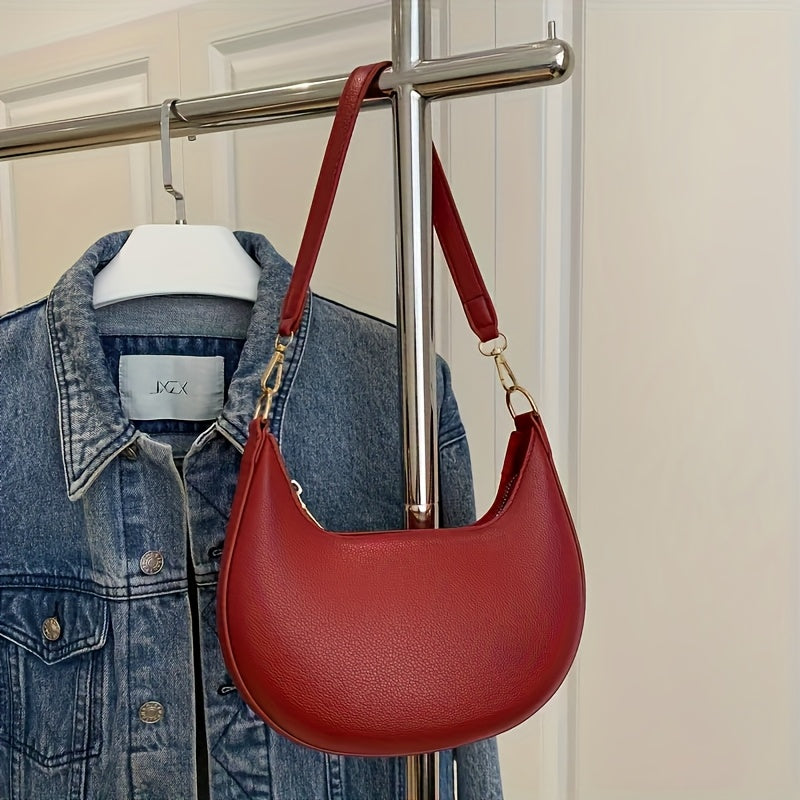 Store Manager's Pick French Style Women's Crescent Crossbody Shoulder Tote Bag Fashion Versatile for Dates Parties Shopping Travel Large Capacity Minimalist High-Quality Lightweight Gift Coffee Brown Red Black Must-Have