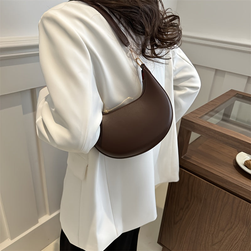 Store Manager's Pick French Style Women's Crescent Crossbody Shoulder Tote Bag Fashion Versatile for Dates Parties Shopping Travel Large Capacity Minimalist High-Quality Lightweight Gift Coffee Brown Red Black Must-Have
