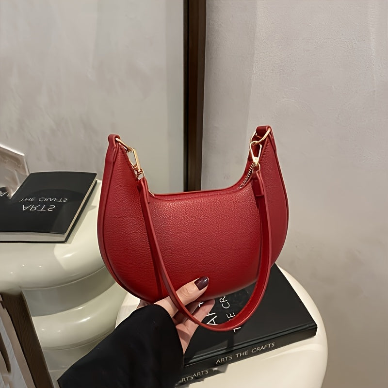 Store Manager's Pick French Style Women's Crescent Crossbody Shoulder Tote Bag Fashion Versatile for Dates Parties Shopping Travel Large Capacity Minimalist High-Quality Lightweight Gift Coffee Brown Red Black Must-Have