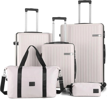 5 Piece Carry On Luggage Sets ABS PC Suitcases With Wheel Hardshell 20/24/28 inch Luggage Travel Case With Duffel Bag Travel Bag