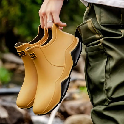 Trendy Outdoor Kitchen Non-slip Rain Boots, Motorcycle Waterproof Shoes, Rain Shoes Rubber Shoes Water Shoes Fishing Shoes For W