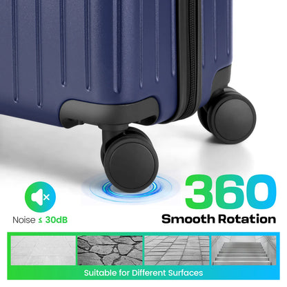 5 Piece Luggage Set with TSA Lock, Expandable Hardshell Suitcase Collection with Spinner Wheels, Travel Cases with Duffel & Toil